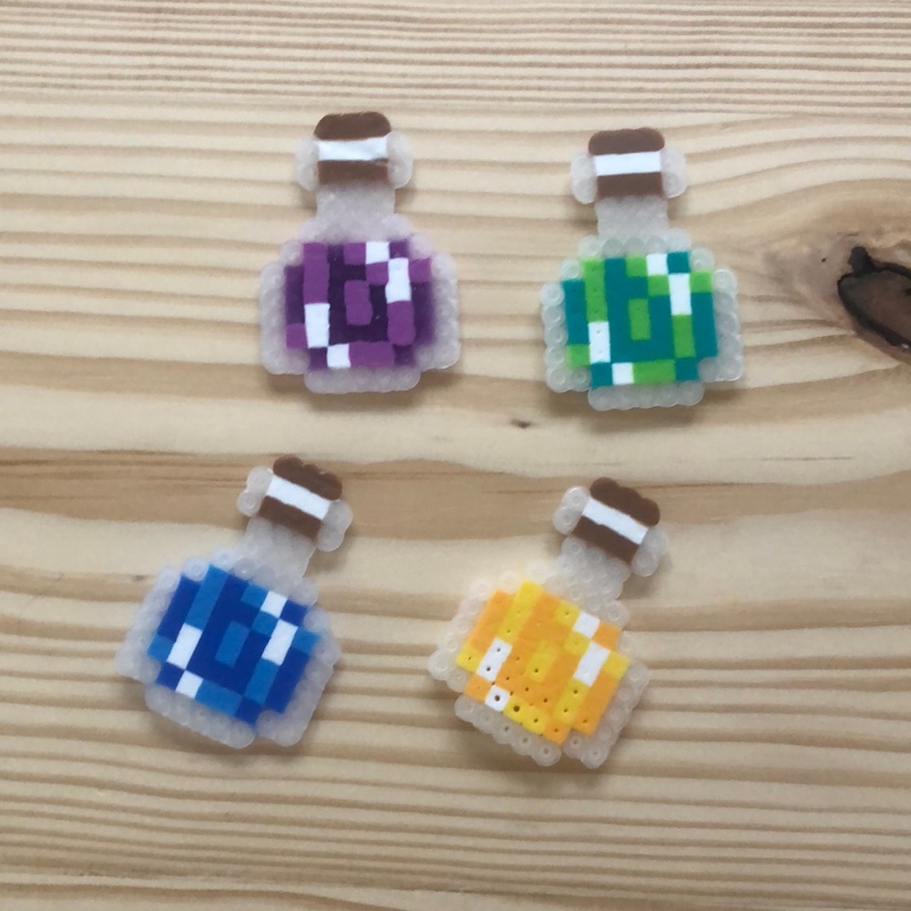 4 Minecraft Perler Bead Potions